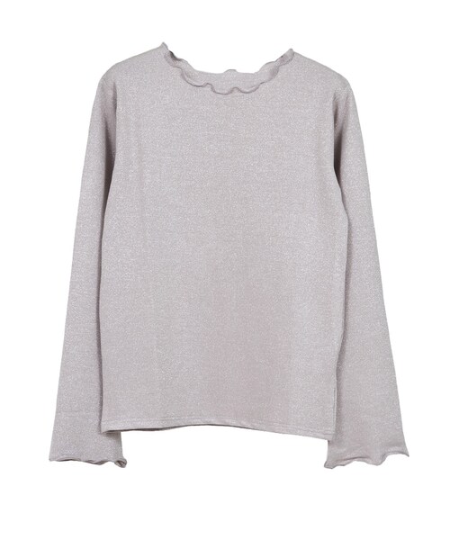 STYLEBLOCK（スタイルブロック）の「ラメ天竺メロープルオーバー（Tシャツ/カットソー・レディース・ホワイト/ピンク/グリーン系/グレー・M）」の4枚目の写真