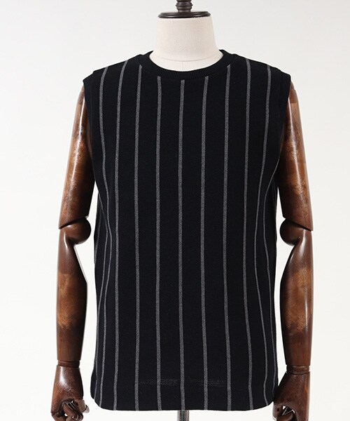 CAMBIO（カンビオ）の「ストライプニットベスト（その他・メンズ・Black/Navy/Beige・Sサイズ/Mサイズ/Lサイズ）」の11枚目の写真