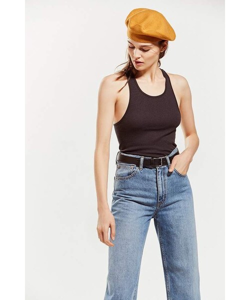 URBAN OUTFITTERS(アーバンアウトフィッターズ)の「Urban Outfitters UO Grandpa Ribbed Knit Tank Top(タンクトップ・レディース・Black・XS/S/M/L/XL)」の1枚目の写真