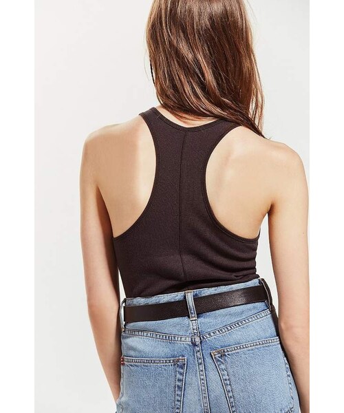 URBAN OUTFITTERS(アーバンアウトフィッターズ)の「Urban Outfitters UO Grandpa Ribbed Knit Tank Top(タンクトップ・レディース・Black・XS/S/M/L/XL)」の4枚目の写真