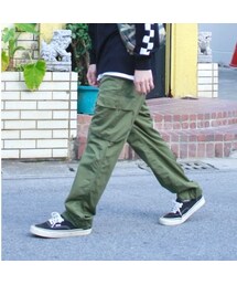 Sandinista | Sandinista "Linen Easy Fit Cargo Pants" /サンディニスタ"リネンイージーフィットカーゴパンツ"（オリーブ）(カーゴパンツ)
