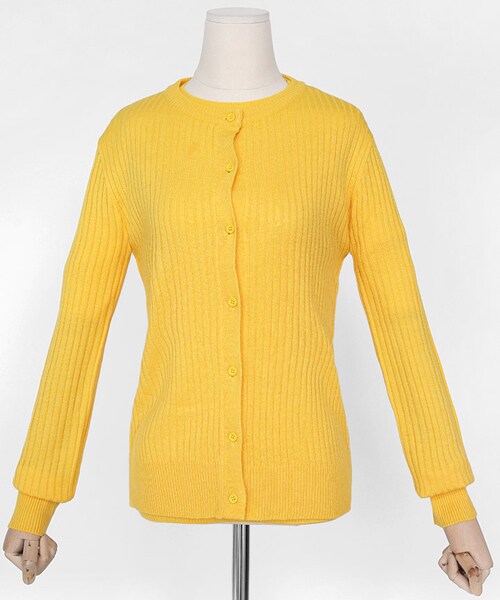 DHOLIC(ディーホリック)の「アクリルスリムカーディガン(カーディガン/ボレロ・レディース・ブラック/グリーン/ベージュ/ホワイト/イエロー・FREE)」の5枚目の写真