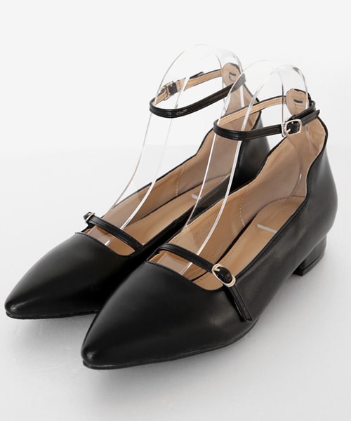 DHOLIC（ディーホリック）の「2TYPEストラップフラットシューズ（パンプス・レディース・レッド/ブラック/その他・225/230/235/240/245/250）」の2枚目の写真