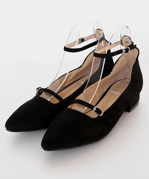 DHOLIC（ディーホリック）の「2TYPEストラップフラットシューズ（パンプス・レディース・レッド/ブラック/その他・225/230/235/240/245/250）」の3枚目の写真