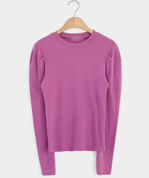 DHOLIC（ディーホリック）の「ショルダータックスリムTシャツ（Tシャツ/カットソー・レディース・ブラック/ホワイト/パープル・FREE）」の3枚目の写真