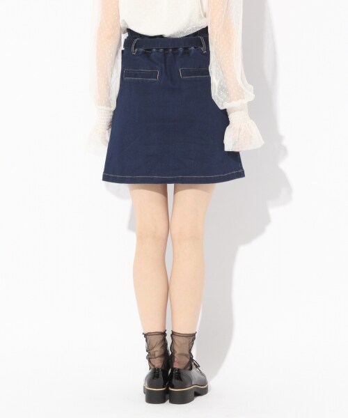 Heather（ヘザー）の「ベルトツキアソートミニスカート（スカート・ブラック系/ベージュ/デニム）」の10枚目の写真