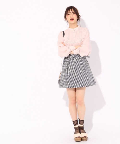 Heather（ヘザー）の「ベルトツキアソートミニスカート（スカート・ブラック系/ベージュ/デニム）」の8枚目の写真