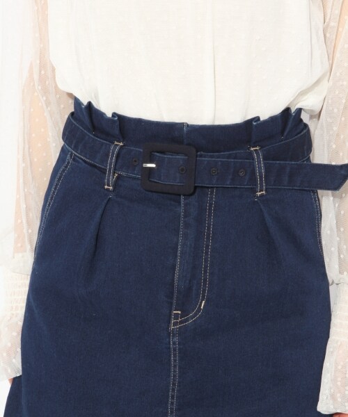 Heather（ヘザー）の「ベルトツキアソートミニスカート（スカート・ブラック系/ベージュ/デニム）」の11枚目の写真
