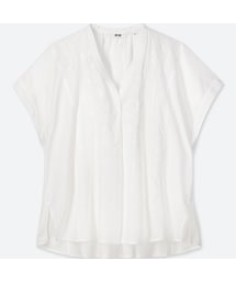 UNIQLO | コットンエンブロイダリーブラウス（半袖）(シャツ/ブラウス)