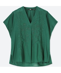 UNIQLO | コットンエンブロイダリーブラウス（半袖）(シャツ/ブラウス)