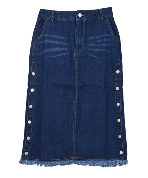 STYLEBLOCK（スタイルブロック）の「デニムサイドスリットタイトスカート（スカート・レディース・サックスブルー/ブルー/ネイビー・M）」の3枚目の写真
