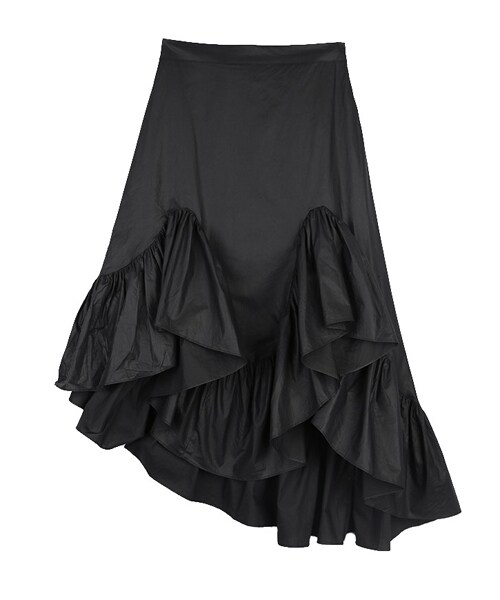 DINT（ディント）の「オンバルホリックラッフルロングスカート（スカート・レディース・Pink/Black・one(44~66size)）」の2枚目の写真