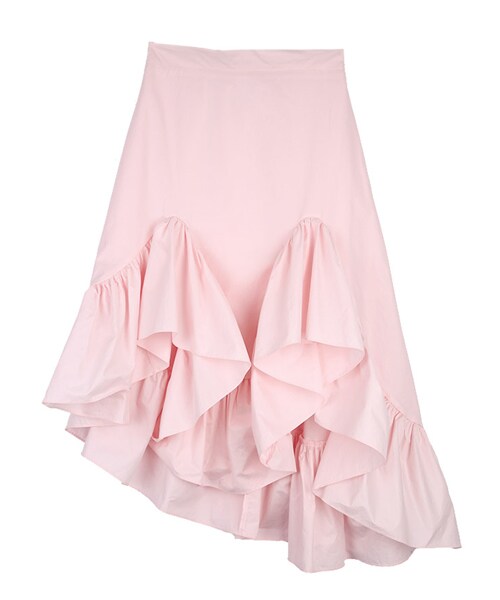 DINT（ディント）の「オンバルホリックラッフルロングスカート（スカート・レディース・Pink/Black・one(44~66size)）」の3枚目の写真