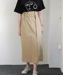 DHOLIC | ベルトSETボタンスリットスカート(スカート)
