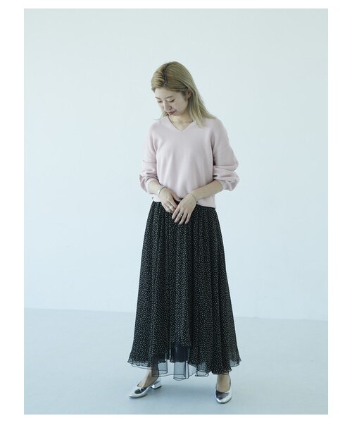 GARAGE OF GOOD CLOTHING(ガレージオブグッドクロージング)の「OLG 12GガーターホールガーメントVネック(トップス・ホワイト/ブラック/ライトピンク・F)」の2枚目の写真