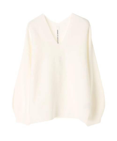 GARAGE OF GOOD CLOTHING(ガレージオブグッドクロージング)の「OLG 12GガーターホールガーメントVネック(トップス・ホワイト/ブラック/ライトピンク・F)」の8枚目の写真