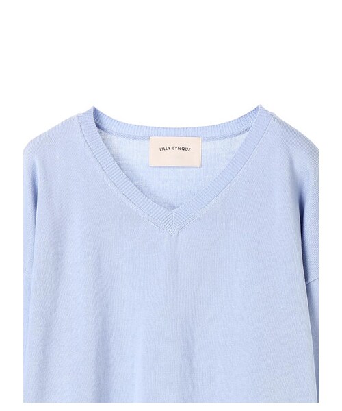 GARAGE OF GOOD CLOTHING（ガレージオブグッドクロージング）の「LIL Vネックゆるニット（トップス・ピンク/ライトブルー・F）」の8枚目の写真