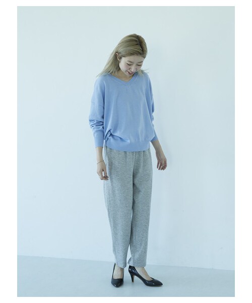 GARAGE OF GOOD CLOTHING（ガレージオブグッドクロージング）の「LIL Vネックゆるニット（トップス・ピンク/ライトブルー・F）」の3枚目の写真