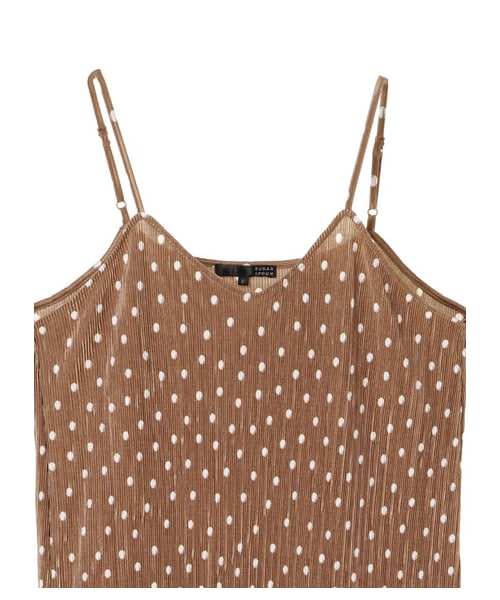 Green　Parks（グリーンパークス）の「・ドットプリーツキャミワンピース（ワンピース/ドレス・グレー/ブラック/ベージュ・F）」の5枚目の写真