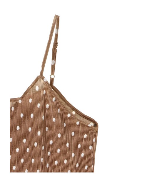 Green　Parks（グリーンパークス）の「・ドットプリーツキャミワンピース（ワンピース/ドレス・グレー/ブラック/ベージュ・F）」の6枚目の写真