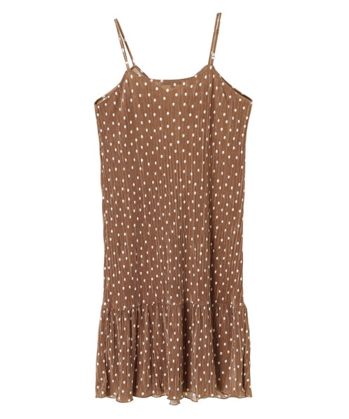 Green　Parks（グリーンパークス）の「・ドットプリーツキャミワンピース（ワンピース/ドレス・グレー/ブラック/ベージュ・F）」の4枚目の写真