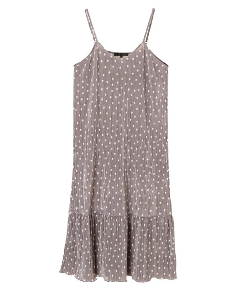 Green　Parks（グリーンパークス）の「・ドットプリーツキャミワンピース（ワンピース/ドレス・グレー/ブラック/ベージュ・F）」の8枚目の写真