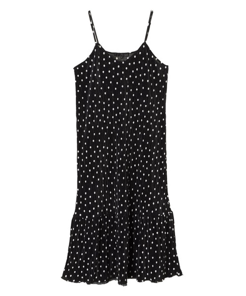 Green　Parks（グリーンパークス）の「・ドットプリーツキャミワンピース（ワンピース/ドレス・グレー/ブラック/ベージュ・F）」の9枚目の写真