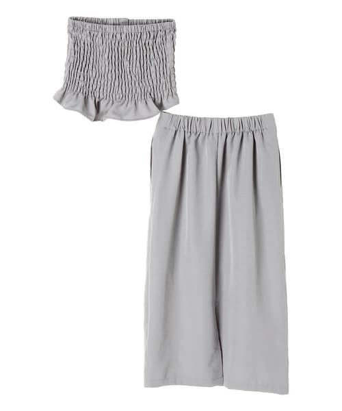 Green　Parks（グリーンパークス）の「・RAYCASSIN SET2点ビスチェ×スカート（ワンピース/ドレス・ベージュ/モカ/カーキ/ブルー・F）」の4枚目の写真