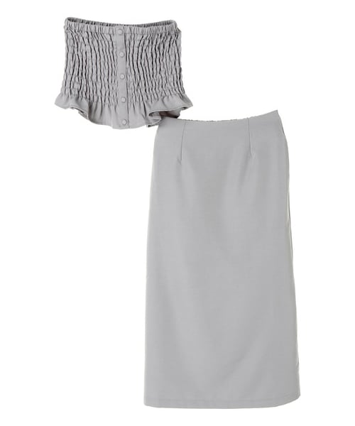 Green　Parks（グリーンパークス）の「・RAYCASSIN SET2点ビスチェ×スカート（ワンピース/ドレス・ベージュ/モカ/カーキ/ブルー・F）」の13枚目の写真