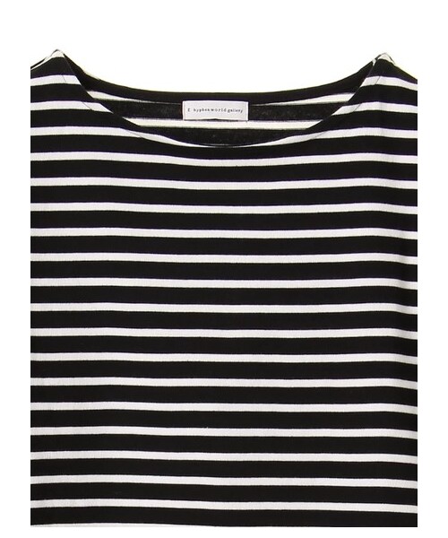 E hyphen world gallery（イーハイフンワールドギャラリー）の「・ボーダードロッププルオーバー（トップス・オフホワイト/ブラック/レッド/ネイビー・F）」の6枚目の写真