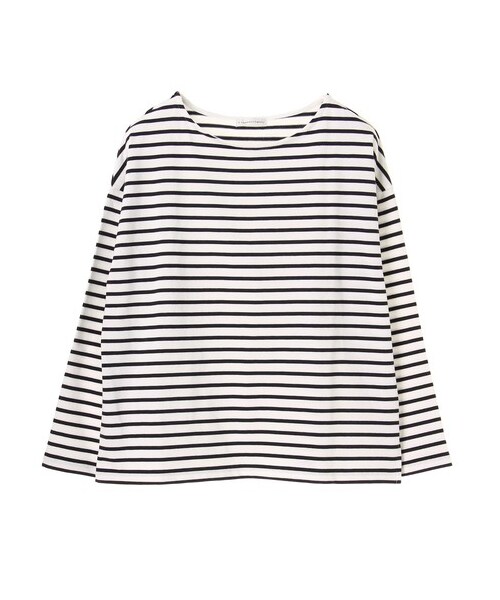 E hyphen world gallery（イーハイフンワールドギャラリー）の「・ボーダードロッププルオーバー（トップス・オフホワイト/ブラック/レッド/ネイビー・F）」の4枚目の写真