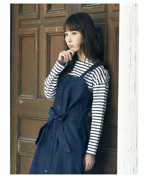 E hyphen world gallery（イーハイフンワールドギャラリー）の「・ボーダードロッププルオーバー（トップス・オフホワイト/ブラック/レッド/ネイビー・F）」の9枚目の写真