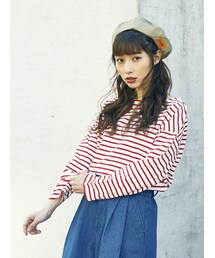 E hyphen world gallery | ・ボーダードロッププルオーバー(トップス)