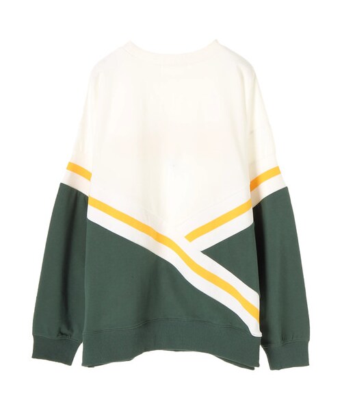 E hyphen world gallery（イーハイフンワールドギャラリー）の「チアフルロゴプルオーバー（トップス・グリーン/ネイビー・F）」の2枚目の写真