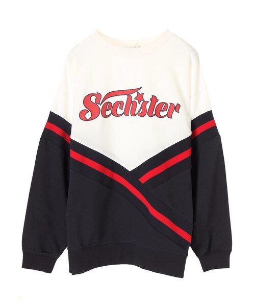 E hyphen world gallery（イーハイフンワールドギャラリー）の「チアフルロゴプルオーバー（トップス・グリーン/ネイビー・F）」の8枚目の写真