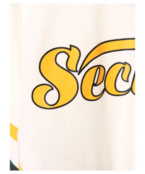 E hyphen world gallery（イーハイフンワールドギャラリー）の「チアフルロゴプルオーバー（トップス・グリーン/ネイビー・F）」の6枚目の写真