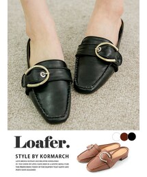 KORMARCH | 3色バックルポイントミュール(ローファー)
