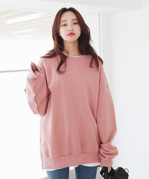 DHOLIC(ディーホリック)の「アンバランスヘムスウェットプルオーバー(スウェット・レディース・ブルー/ピンク/ホワイト/その他/イエロー/ブラック/レッド/グリーン/ベージュ/グレー・FREE)」の8枚目の写真