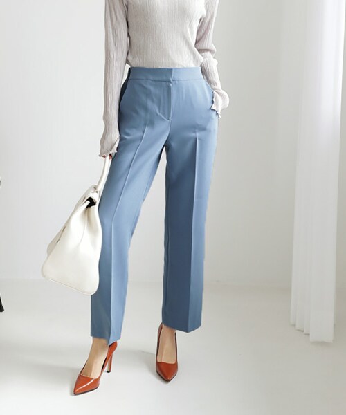 DHOLIC（ディーホリック）の「バックゴムベルトレスパンツ（その他パンツ・レディース・ブラック/ブルー/ホワイト・FREE）」の3枚目の写真