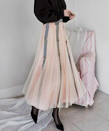 DINT | ビジューレタリングプリッツスカート(スカート)