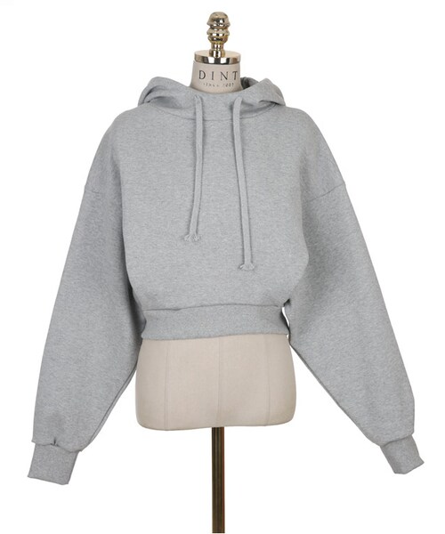DINT（ディント）の「ミニマルボリュームフードトップス（パーカー・レディース・Black/Grey・one(44~66size)）」の3枚目の写真