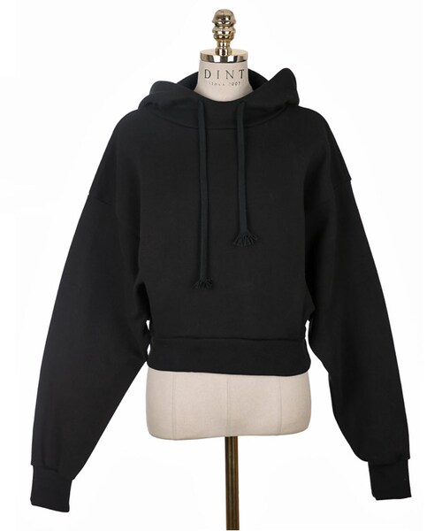 DINT（ディント）の「ミニマルボリュームフードトップス（パーカー・レディース・Black/Grey・one(44~66size)）」の2枚目の写真