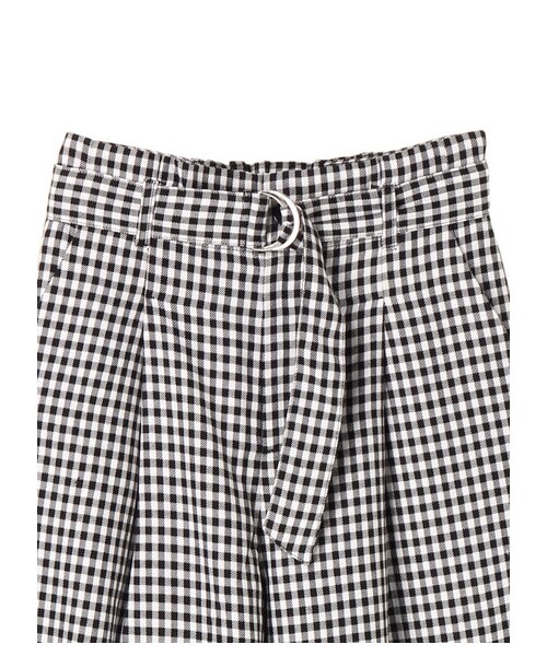 earth music&ecology（アースミュージックアンドエコロジー）の「・ベルト付きギンガムワイドパンツ（パンツ・ブラック/ネイビー・F）」の5枚目の写真
