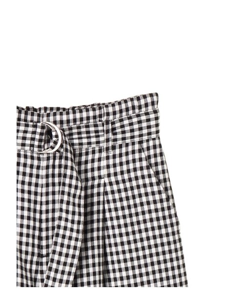 earth music&ecology（アースミュージックアンドエコロジー）の「・ベルト付きギンガムワイドパンツ（パンツ・ブラック/ネイビー・F）」の6枚目の写真