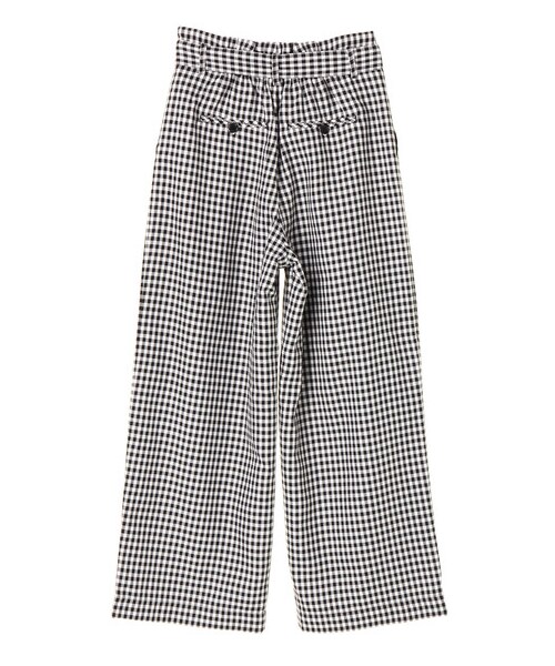 earth music&ecology（アースミュージックアンドエコロジー）の「・ベルト付きギンガムワイドパンツ（パンツ・ブラック/ネイビー・F）」の4枚目の写真