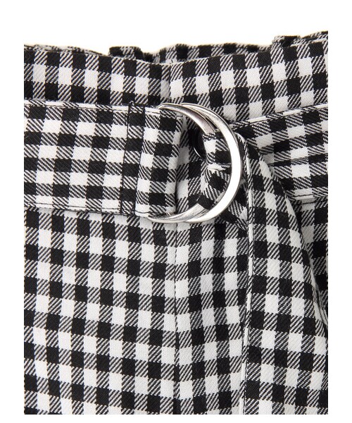 earth music&ecology（アースミュージックアンドエコロジー）の「・ベルト付きギンガムワイドパンツ（パンツ・ブラック/ネイビー・F）」の8枚目の写真