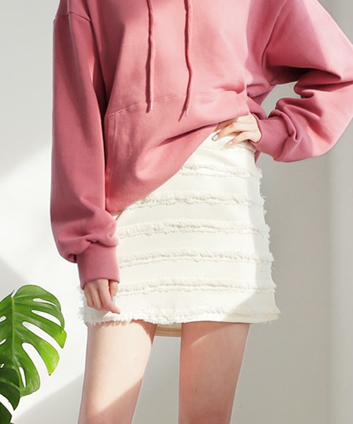 DHOLIC(ディーホリック)の「フリンジミニスカート(スカート・レディース・ブラック/ホワイト/イエロー・FREE)」の2枚目の写真