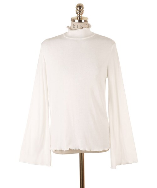 DINT（ディント）の「チュルリンフリルひらきポロ（ポロシャツ・レディース・Green/White/Beige/Black/Pink・one(44~66size)）」の2枚目の写真