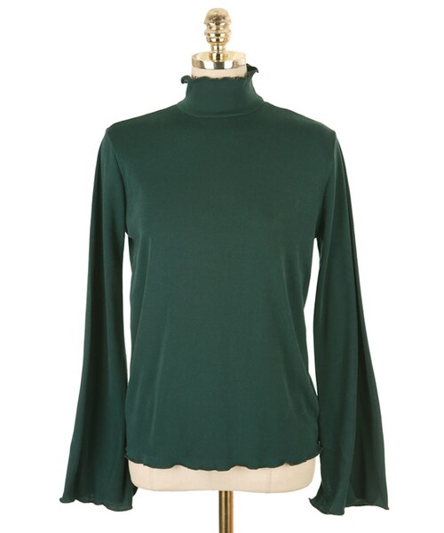 DINT（ディント）の「チュルリンフリルひらきポロ（ポロシャツ・レディース・Green/White/Beige/Black/Pink・one(44~66size)）」の5枚目の写真