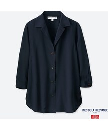 UNIQLO | レーヨンオープンカラーブラウス（長袖）＋E(シャツ/ブラウス)